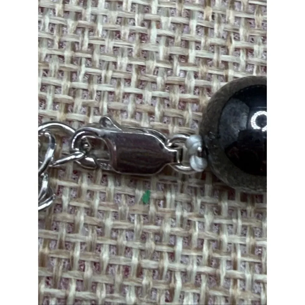 Classic Black Glass Bead Necklace with Sterling Silver Clasp